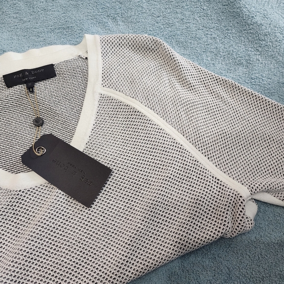 rag & bone open-knit short sleeve top - Picture 5 of 7